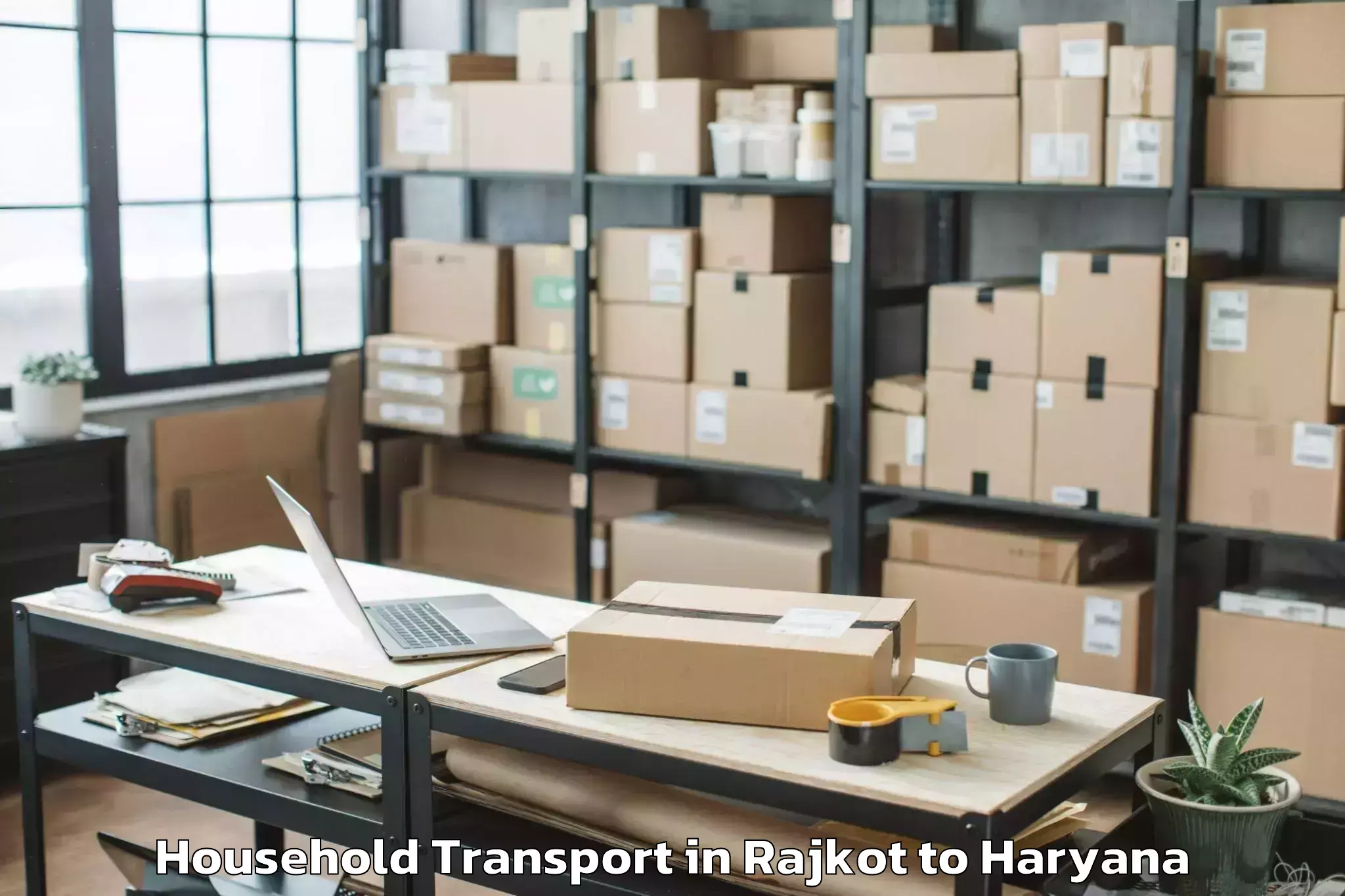 Book Rajkot to Srs Mall Faridabad Household Transport Online